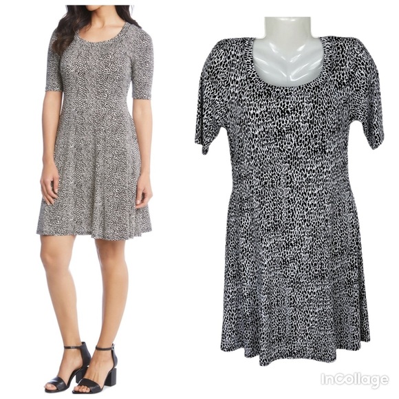 NWT Karen Kane Animal Printed A-line Jersey Dress - Picture 1 of 15